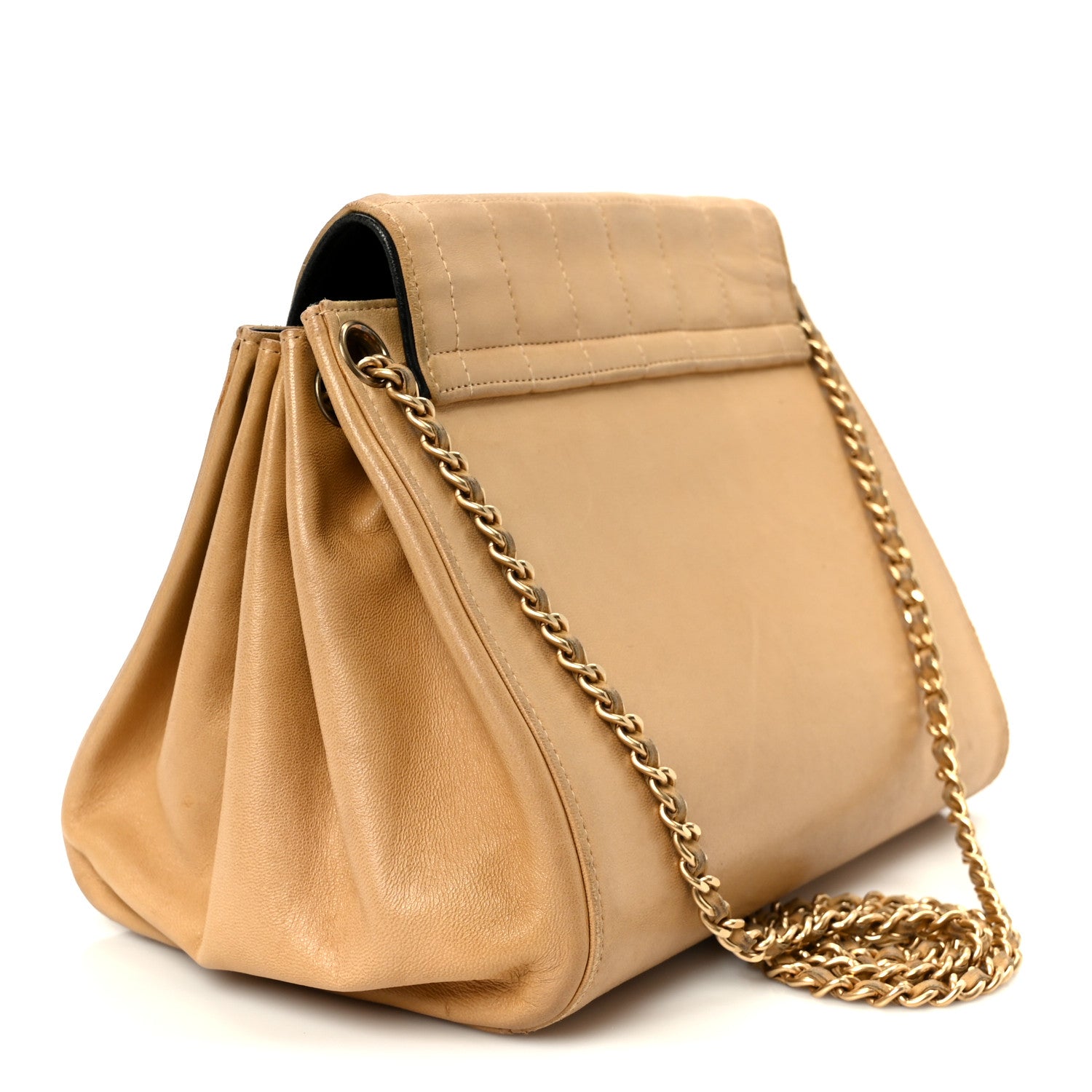 Chanel Lambskin Chocolate Bar Accordion Reissue Flap Beige 3 of 12