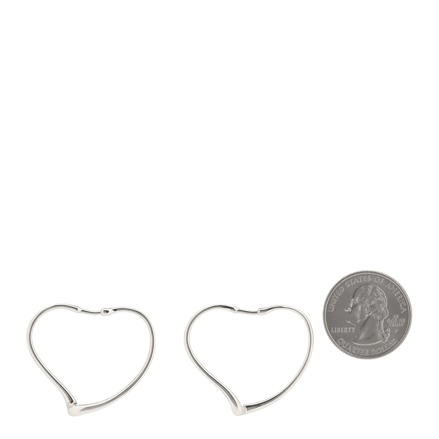 Sterling Silver Small Elsa Peretti Open Heart Hoop Earrings