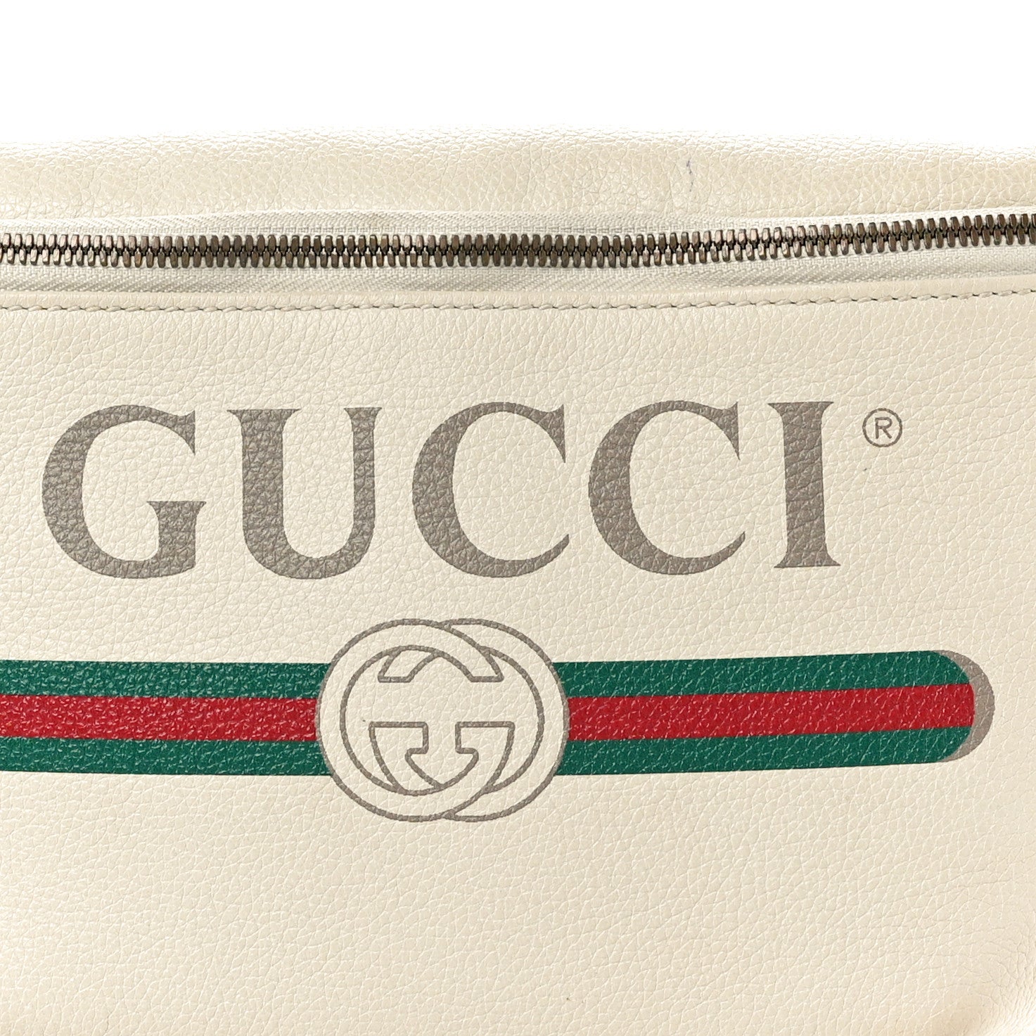Gucci Grained Calfskin Logo Belt Bag White 8 of 12