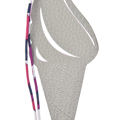 Hermes Epsom Togo Petit H Ice Cream Bag Charm Cyclamen Gris Mouette 3 of 4