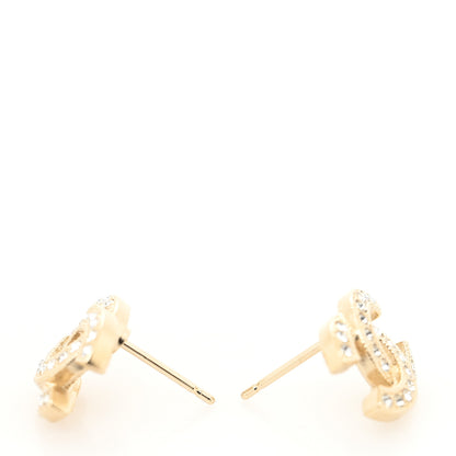 Chanel Crystal CC Earrings Gold 3 of 4