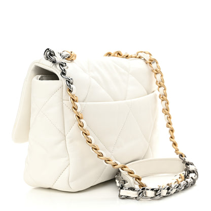 Chanel Goatskin Quilted Medium Chanel 19 Flap White 3 of 12