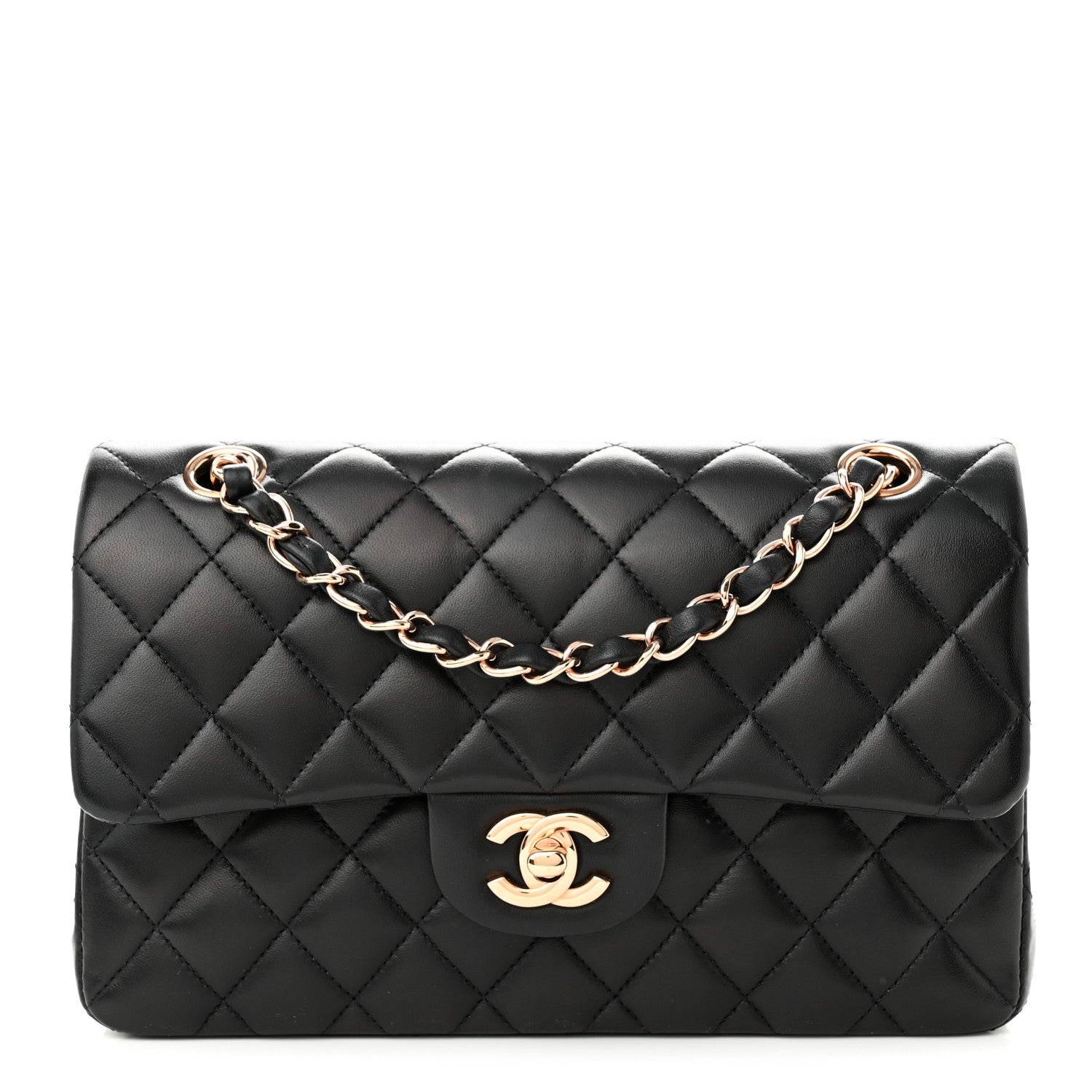 Chanel Lambskin Quilted Small Double Flap Black 1 of 11