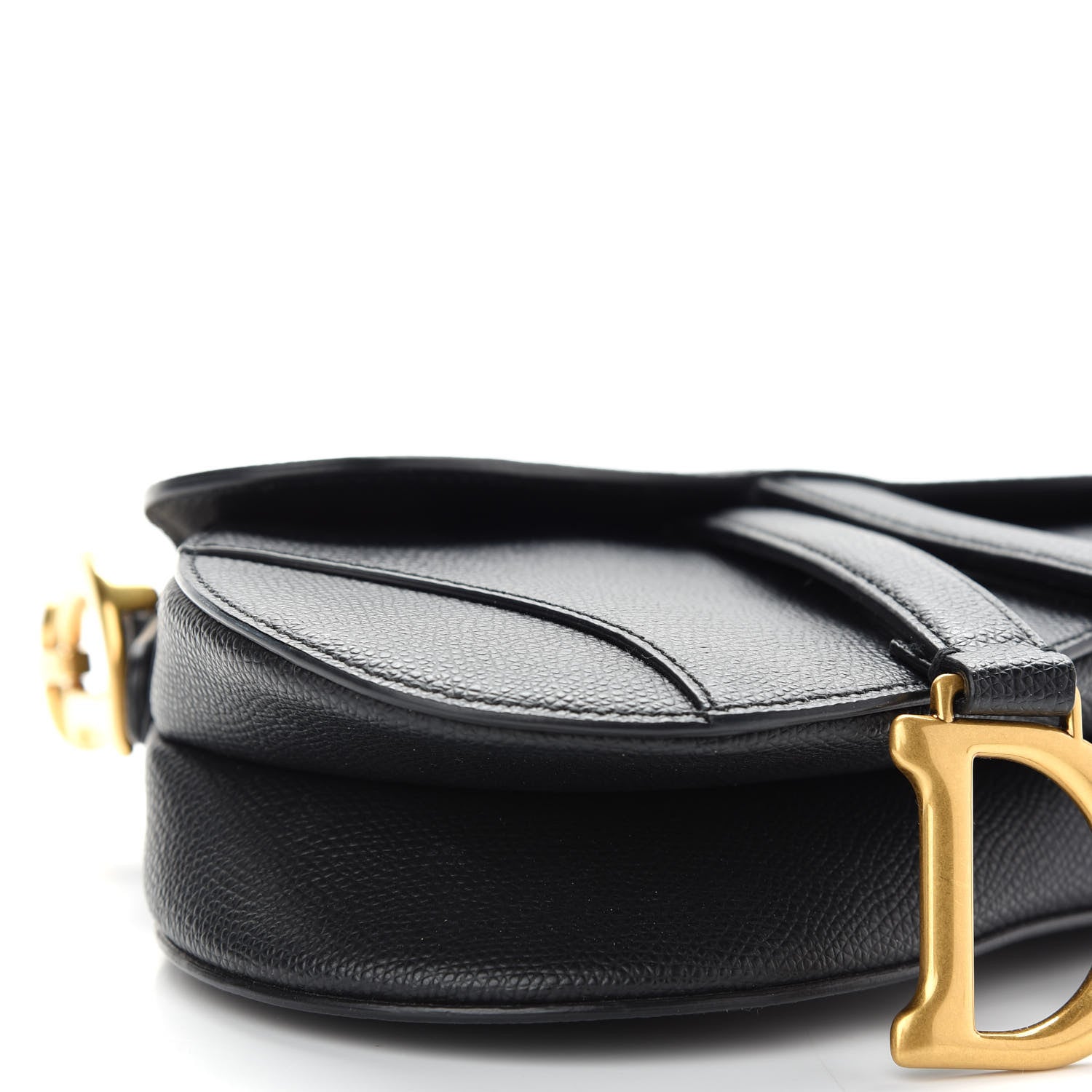 Christian Dior Grained Calfskin Mini Saddle Bag Black 8 of 9