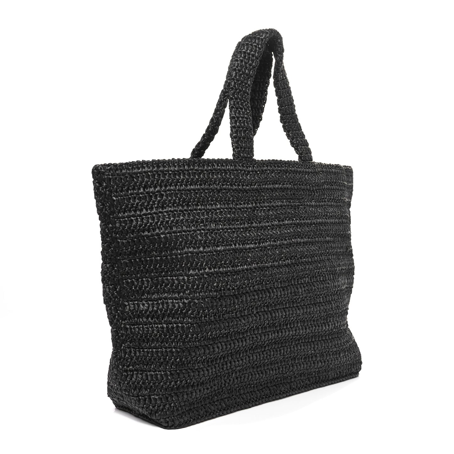 Raffia Rive Gauche Tote Black