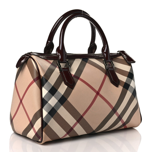 Nova Check Patent Small Chester Bowling Bag Dark Red