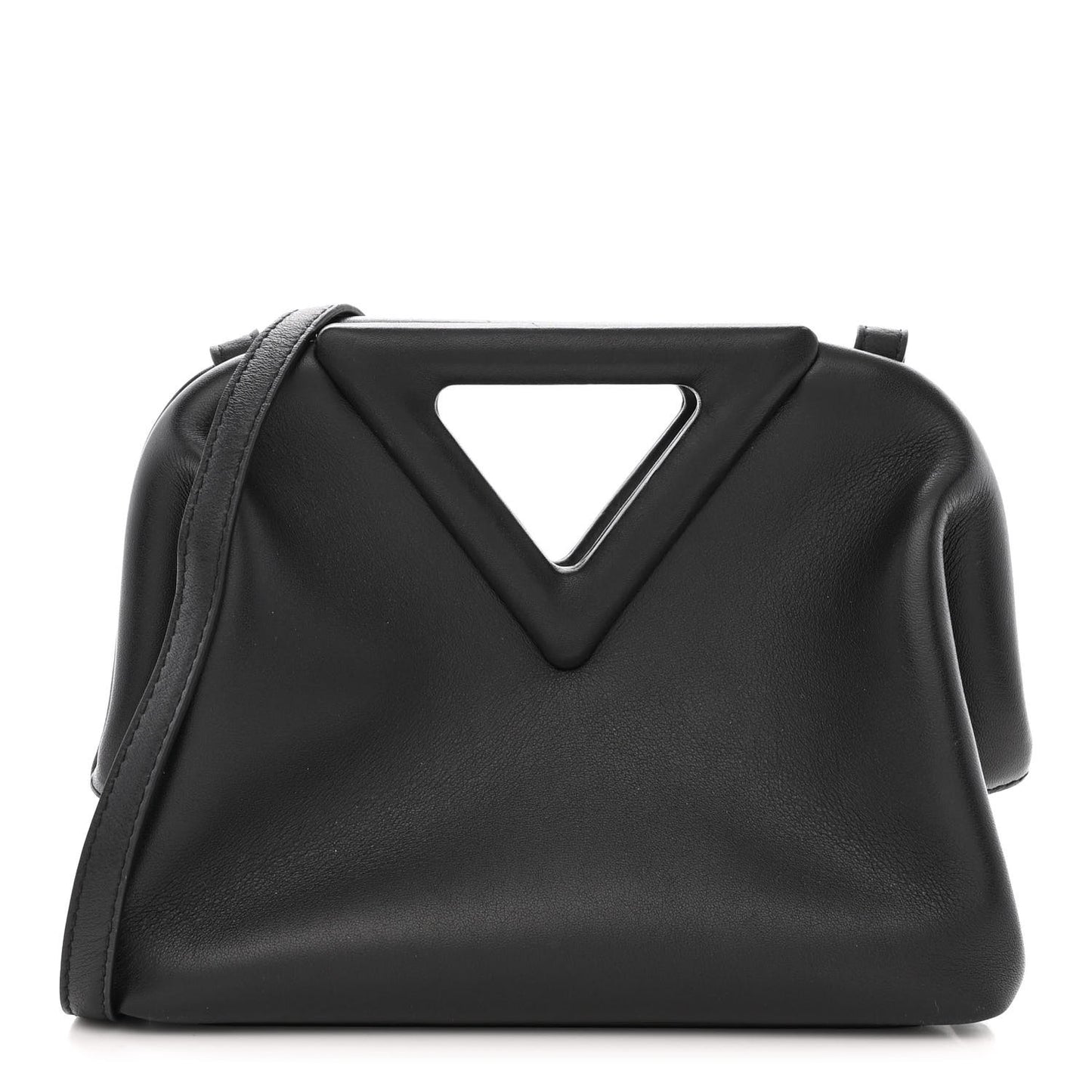 Calfskin Small The Point Triangle Bag Black