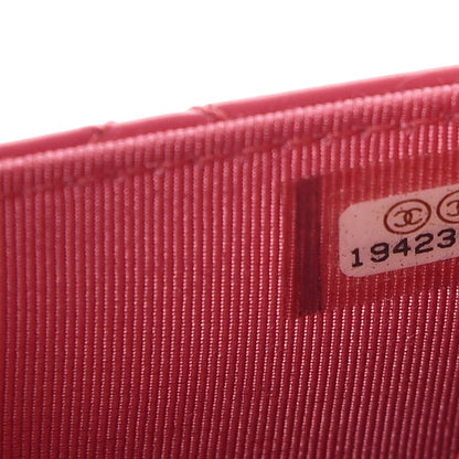 Chanel Patent Quilted Wallet On Chain WOC Dark Pink 10 of 13