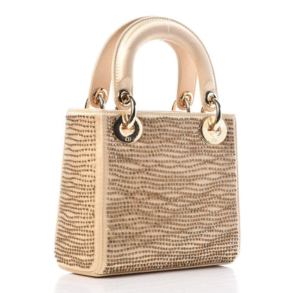 Christian Dior Satin Beaded Mini Lady Dior Gold 3 of 7