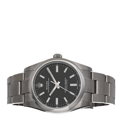 Rolex Stainless Steel 34mm Oyster Perpetual Watch Bright Black 124200 2 of 4