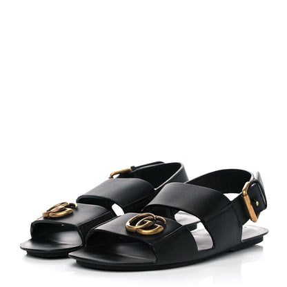 Gucci Calfskin Mens GG Marmont Sandals 6 Black 2 of 7