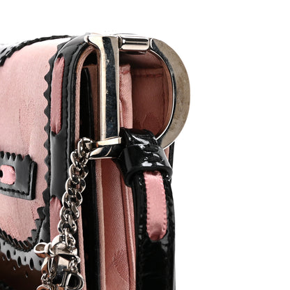 Christian Dior Satin Patent Heart D Trick Clutch Pink Black 8 of 14
