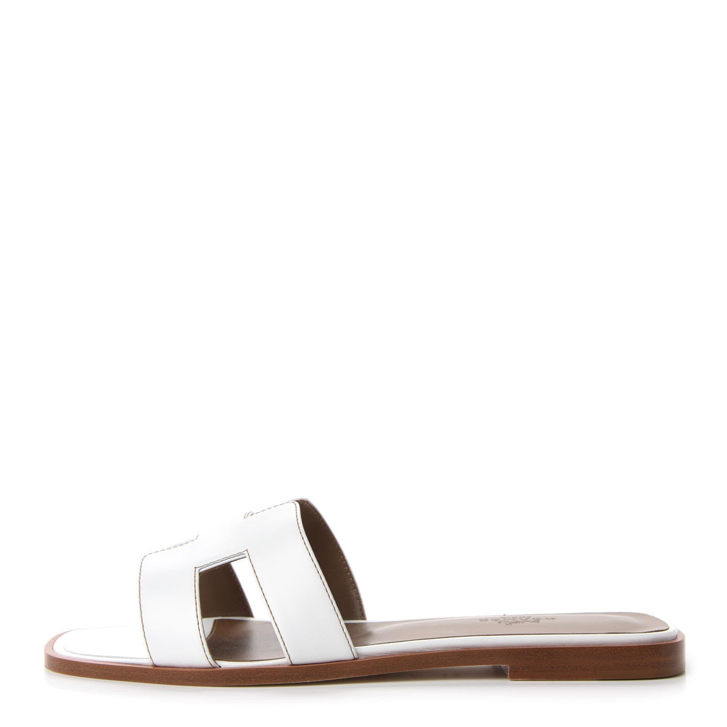 Hermes Box Calfskin Oran Sandals 38 White 1 of 9