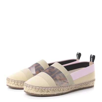 Fendi Canvas Mesh FF Colibri Espadrilles 36 Beige Tobacco Moro Lilac 3 of 7