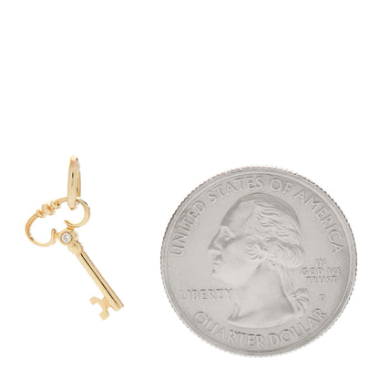 Tiffany 18K Yellow Gold Diamond Mini Key Charm 2 of 5