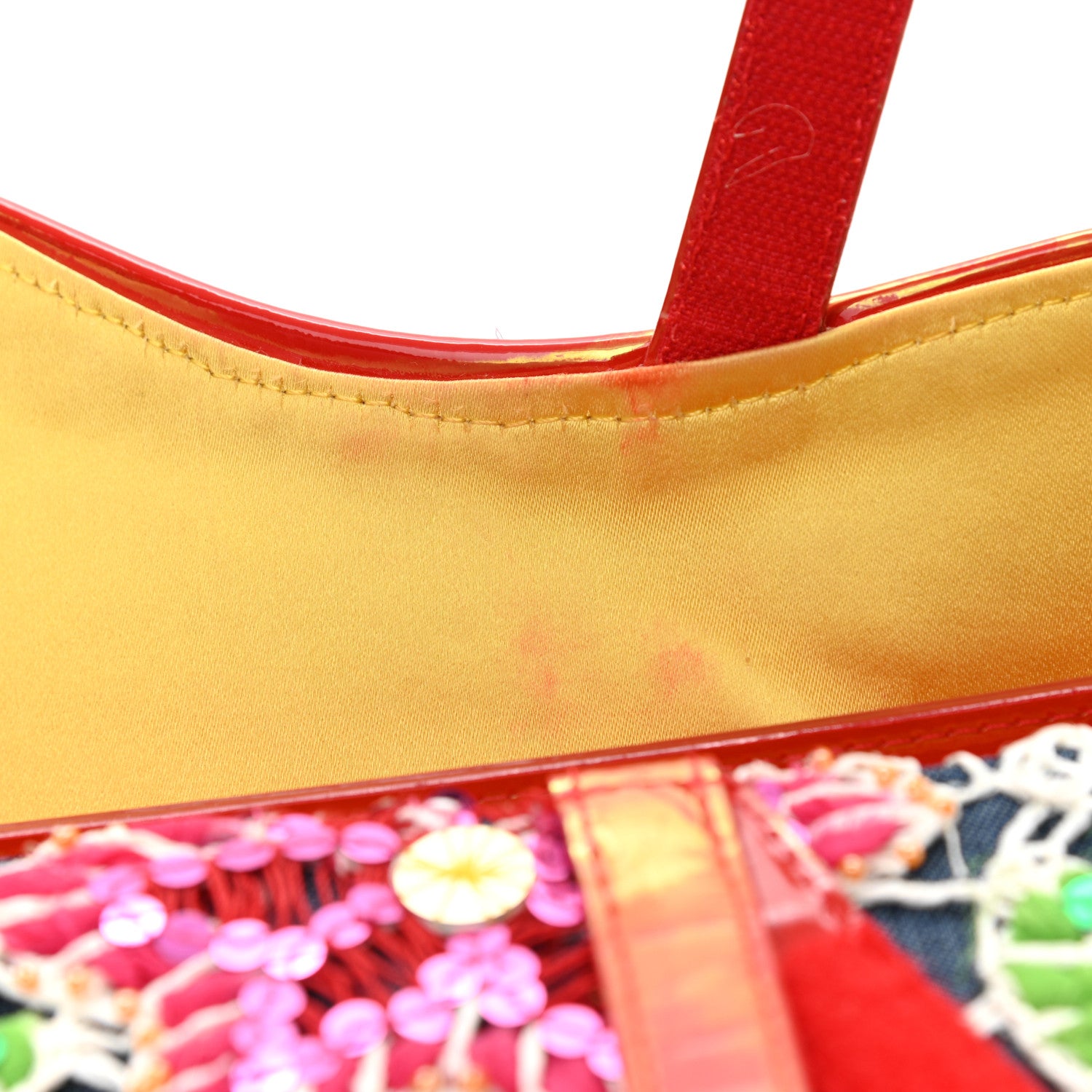 Christian Dior Denim Embroidered Sequin Saddle Bag Multicolor 9 of 11