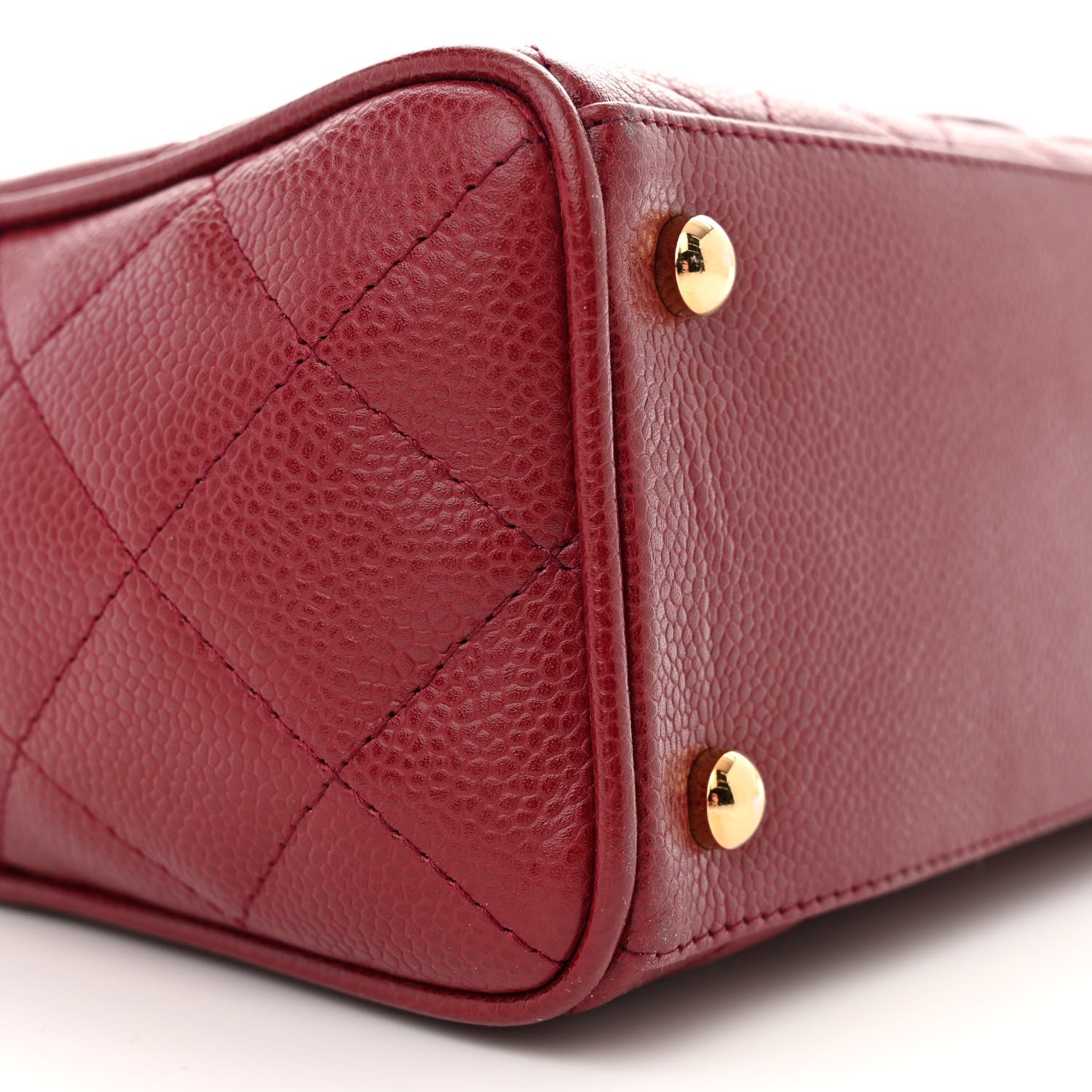 Chanel Caviar Quilted Small Bowler Dark Red 9 of 13