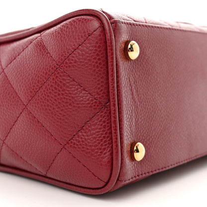 Chanel Caviar Quilted Small Bowler Dark Red 9 of 13