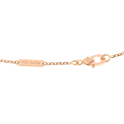Van Cleef & Arpels 18K Rose Gold Gray Mother of Pearl Vintage Alhambra Pendant Necklace 4 of 5