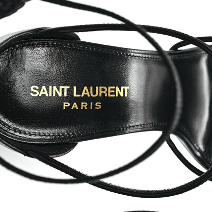 Saint Laurent Calfskin Cassandra 100 Ankle Strap Sandals 39 Black 8 of 10