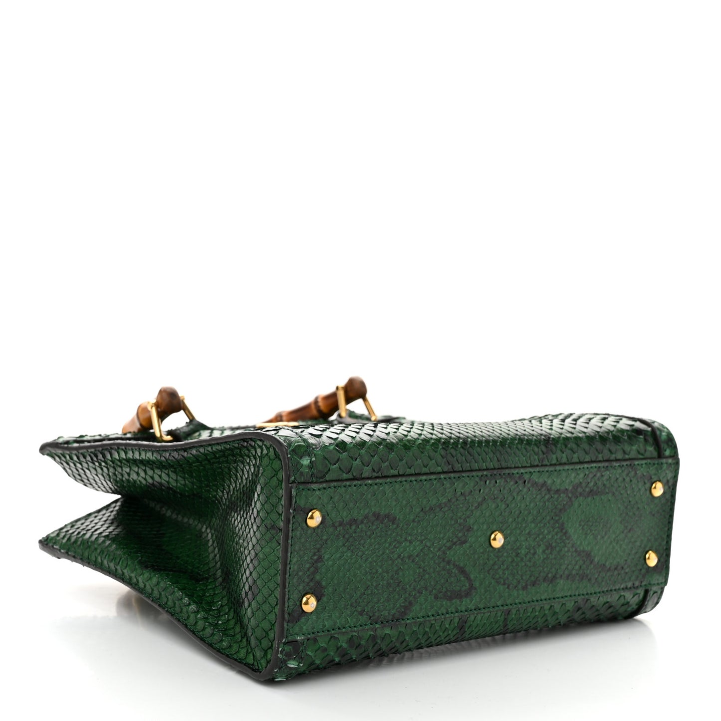 Snakeskin Small Diana Tote Green Black