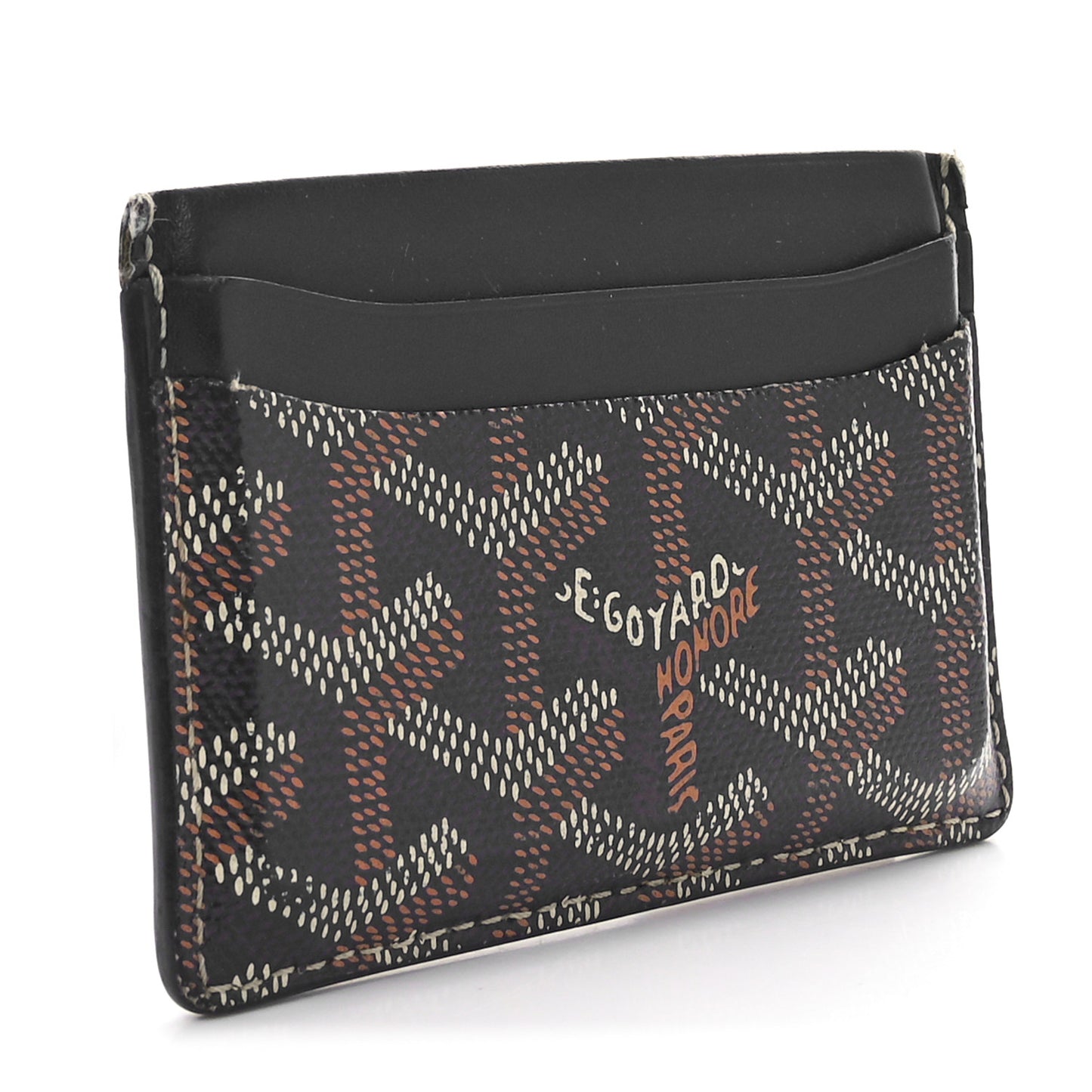 Goyardine Saint Sulpice Card Holder Black