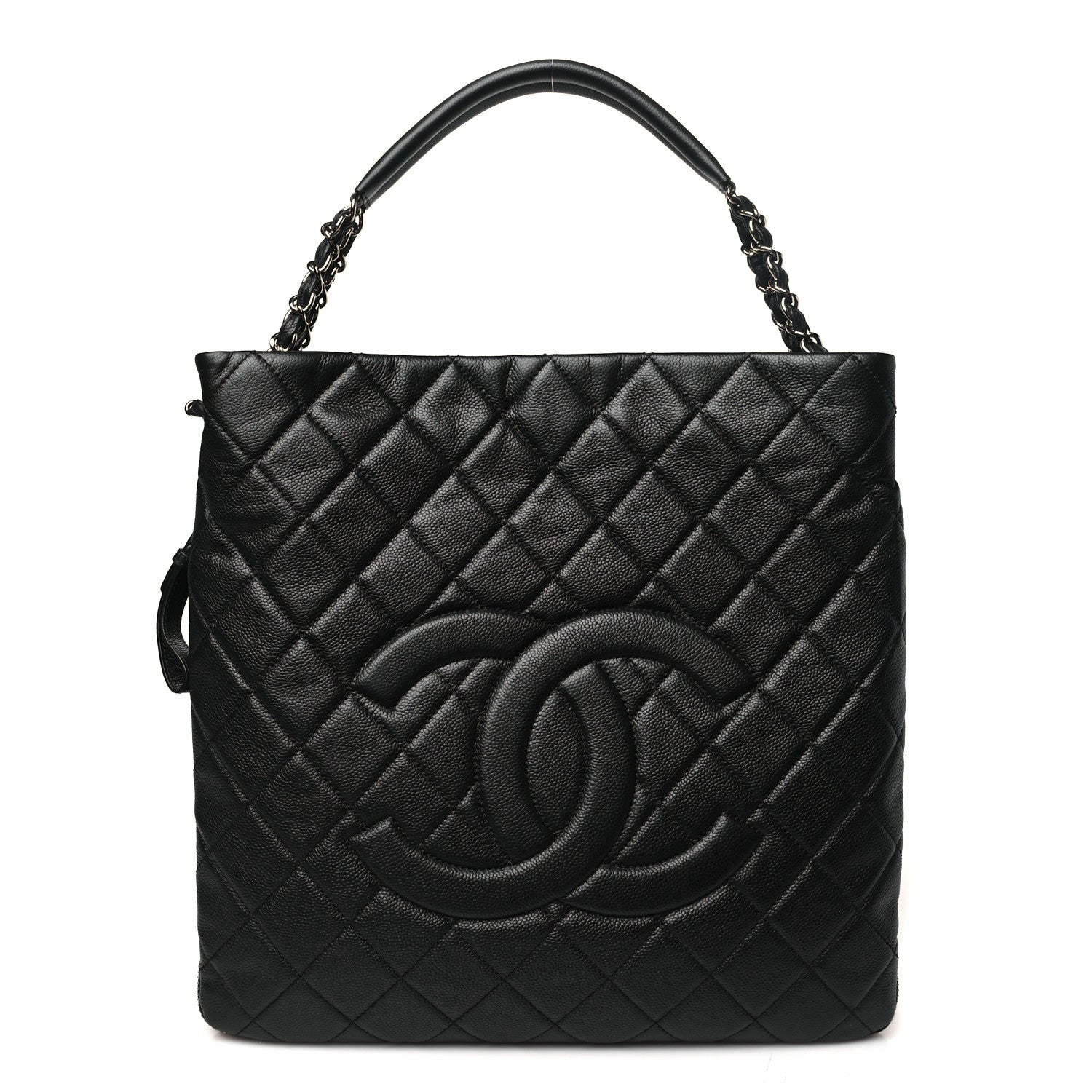 Chanel Caviar Quilted Expandable Zip Hobo Black 1 of 10
