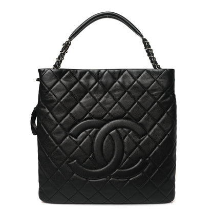 Chanel Caviar Quilted Expandable Zip Hobo Black 1 of 10