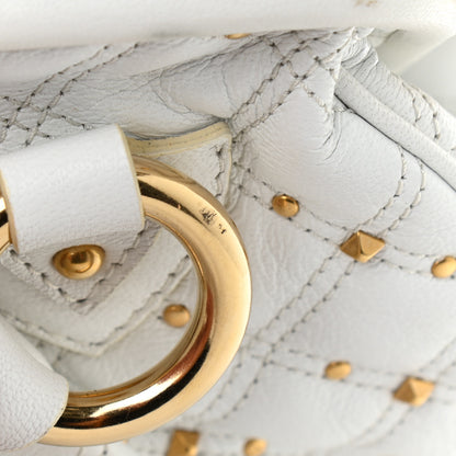 Marc Jacobs Calfskin Quilted Studded Stam White 10 of 11