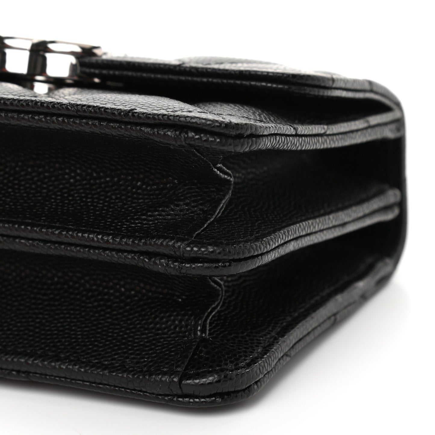 Caviar Quilted Pick Me Up Clutch With Chain Black