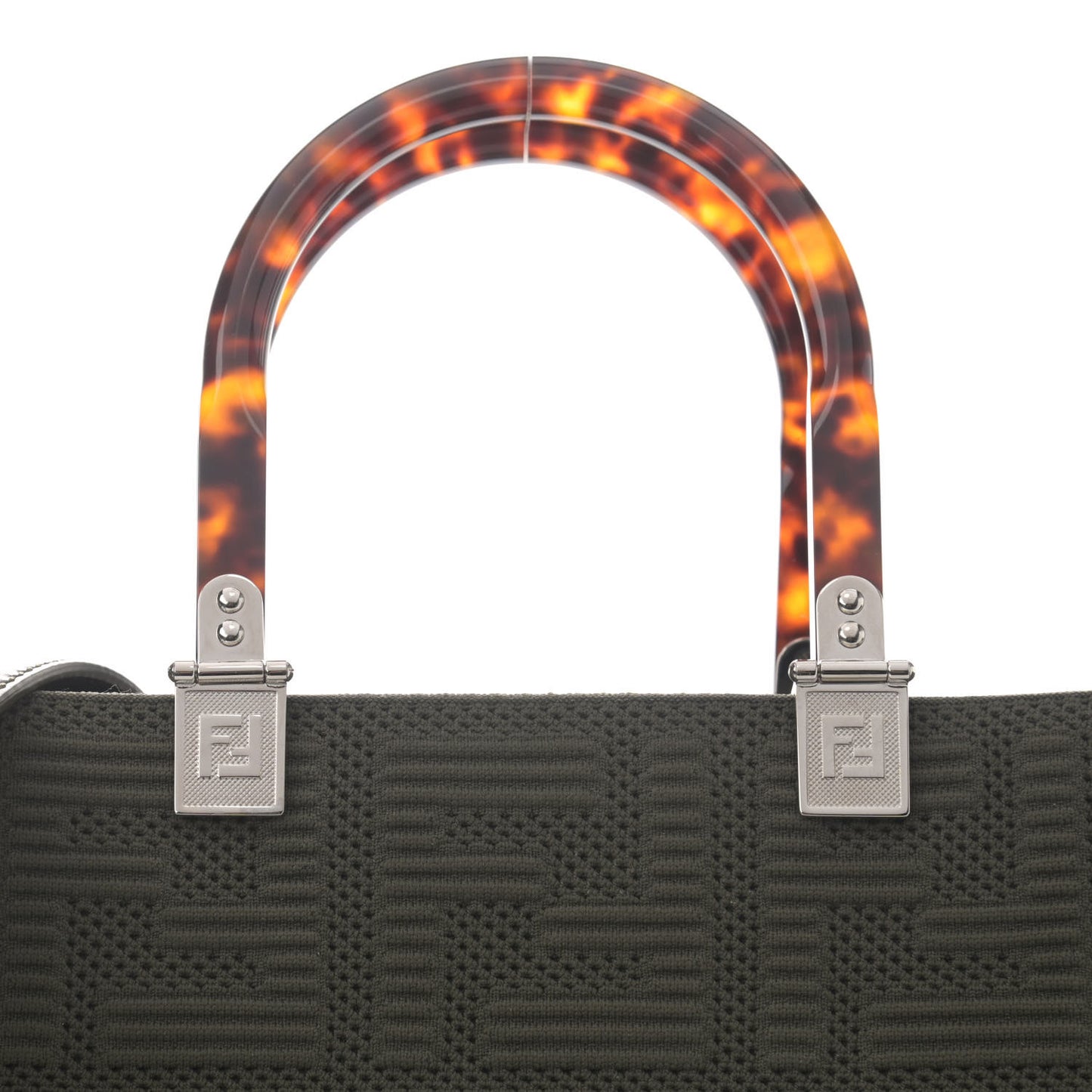 Technical Fabric Plexiglass FF Medium Fendi Sunshine Shopper Tote Wood