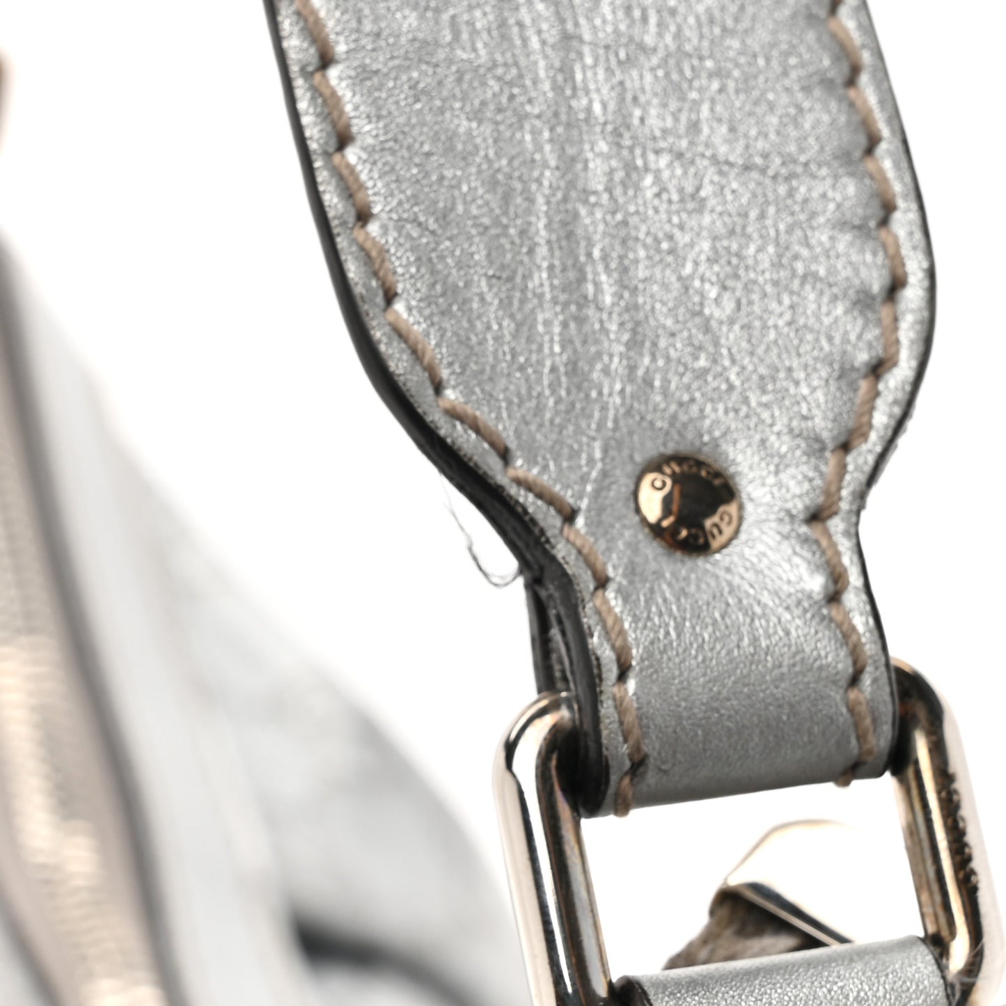 Metallic Guccissima Medium Sukey Hobo Silver