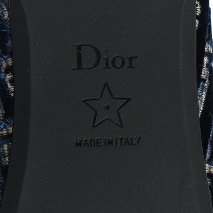 Christian Dior Velvet Oblique Poeme Laced Ballerina Flats 36.5 Blue 7 of 9