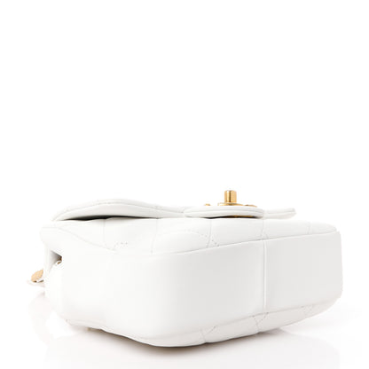 Chanel Lambskin Quilted Small Circular Handle Bag White 4 of 11