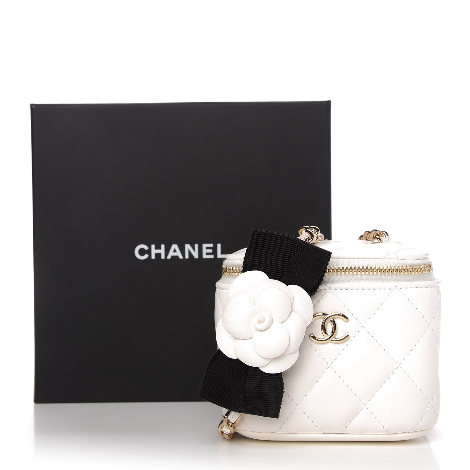 Chanel Lambskin Quilted My Chanel Lady Vanity Case With Chain White 11 of 11