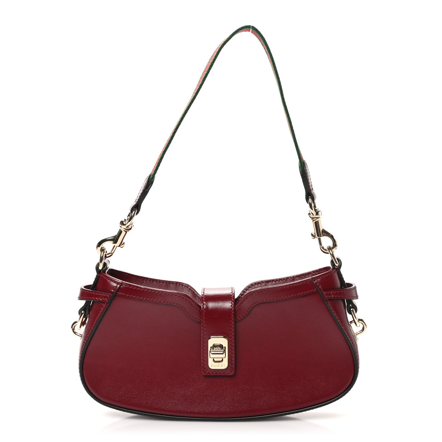 Gucci Boarded Dyana Lux Mini Moon Side Shoulder Bag Rosso Ancora 1 of 10