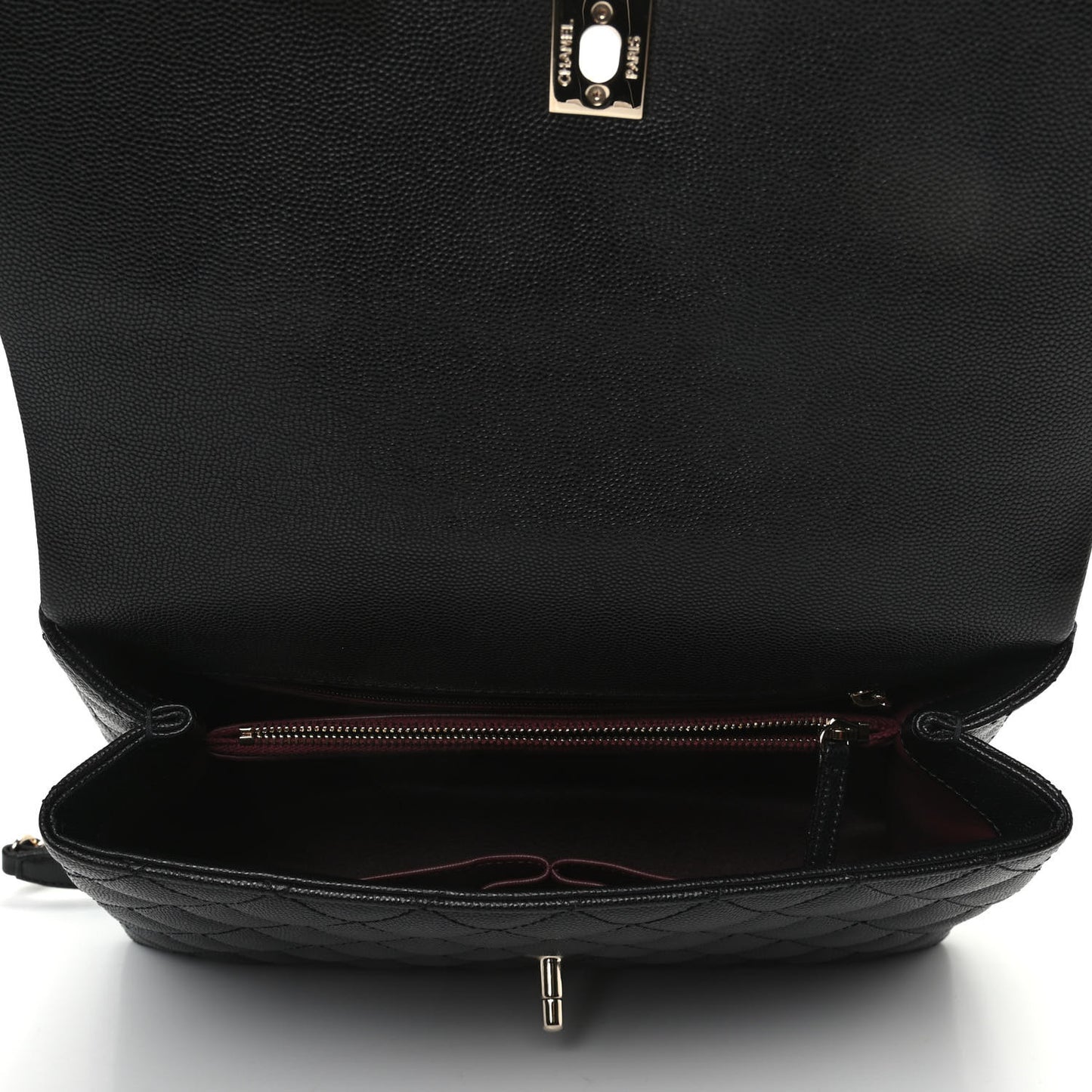 Caviar Quilted Small Coco Handle Flap Black