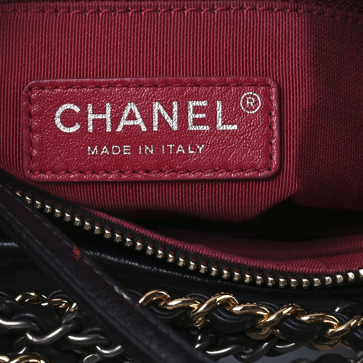 Aged Calfskin Quilted Small Gabrielle Hobo Black