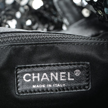 Chanel Sequin Summer Night Drawstring Tote Black 6 of 7