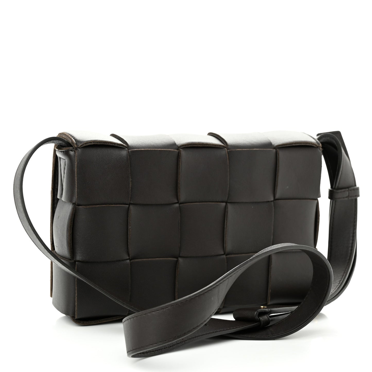 Lambskin Maxi Intrecciato Cassette Crossbody Bag Fondant