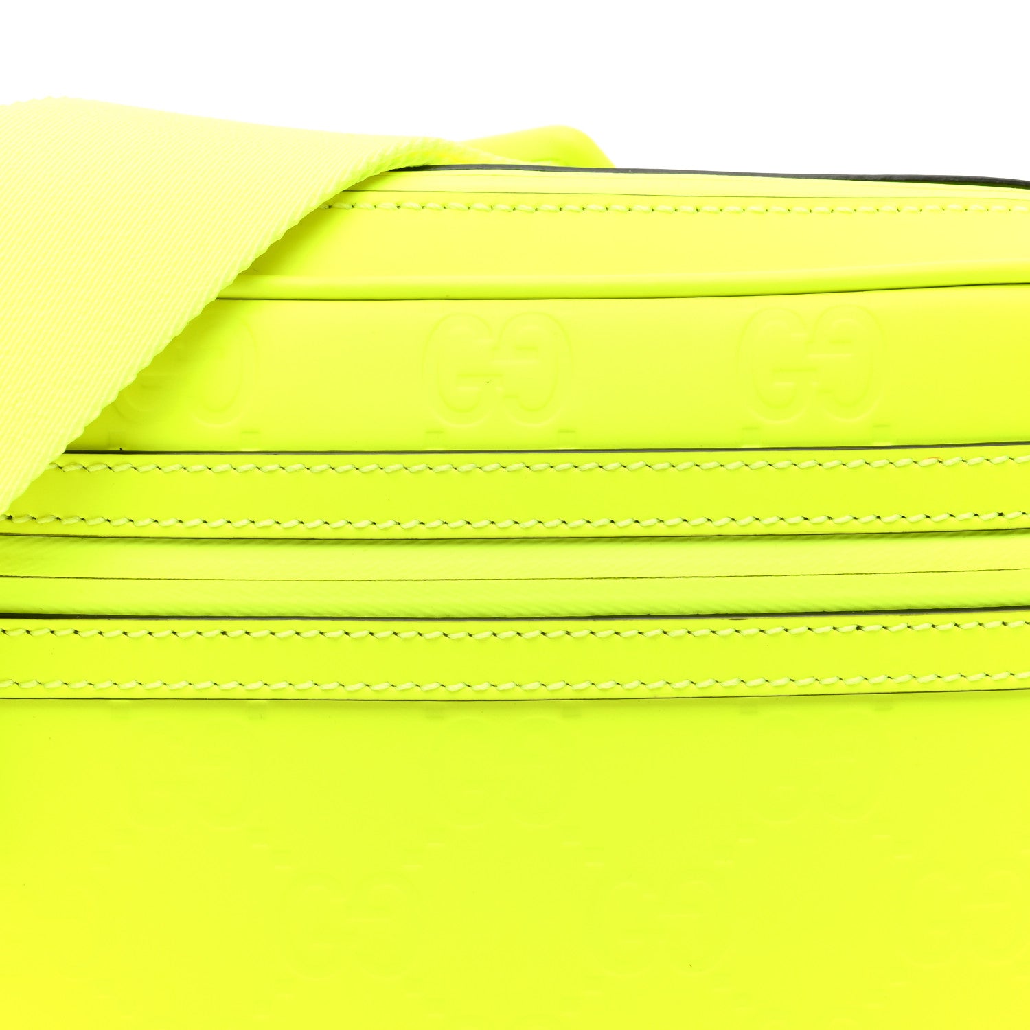 Gucci Rubber Effect Monogram GG Crossbody Bag Fluorescent Yellow 7 of 9