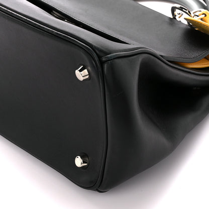 Christian Dior Smooth Calfskin Small Tri-Color Be Dior Flap Black Grey Yellow 10 of 11