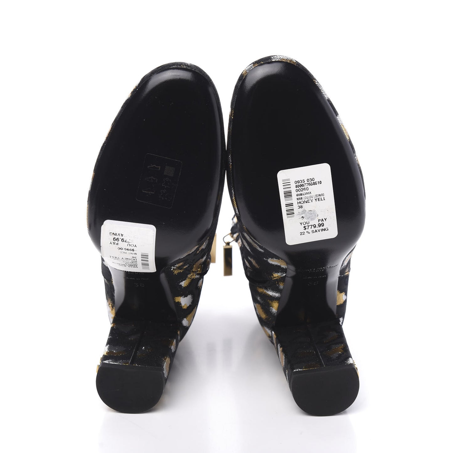 Jacquard Leopard Loulou Ankle Boots 38 Oro