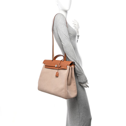 Hermes Vache Hunter Calfskin Criss Viking Herbag Zip Retourne 39 MM Ecru Beige Naturel 2 of 11