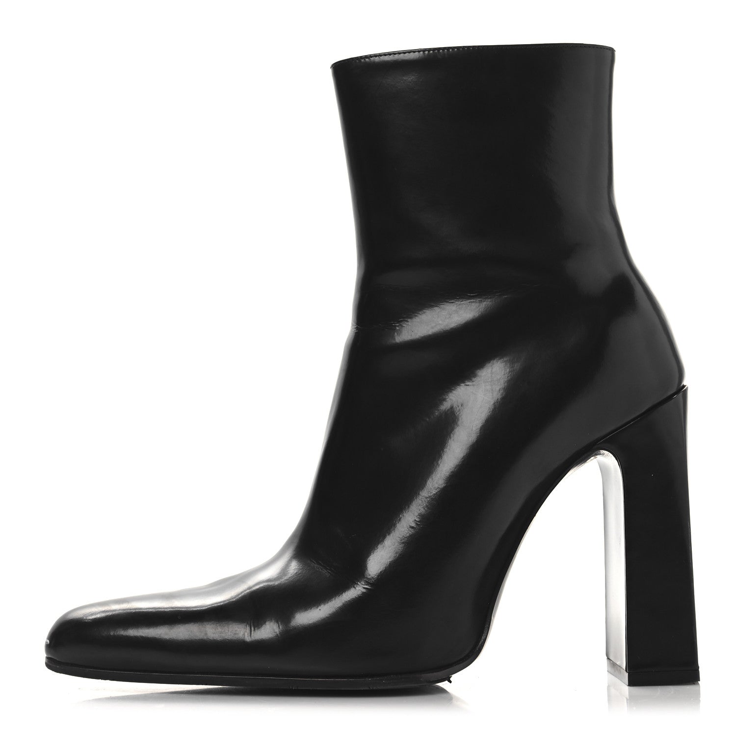 Balenciaga Patinated Calfskin Round Toe 110 Booties 38 Black 1 of 11