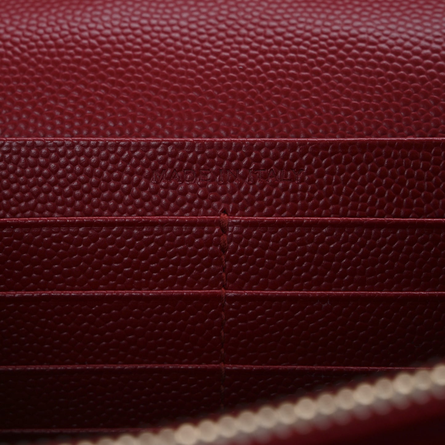 Grain De Poudre Matelasse Chevron Monogram Chain Wallet New Red