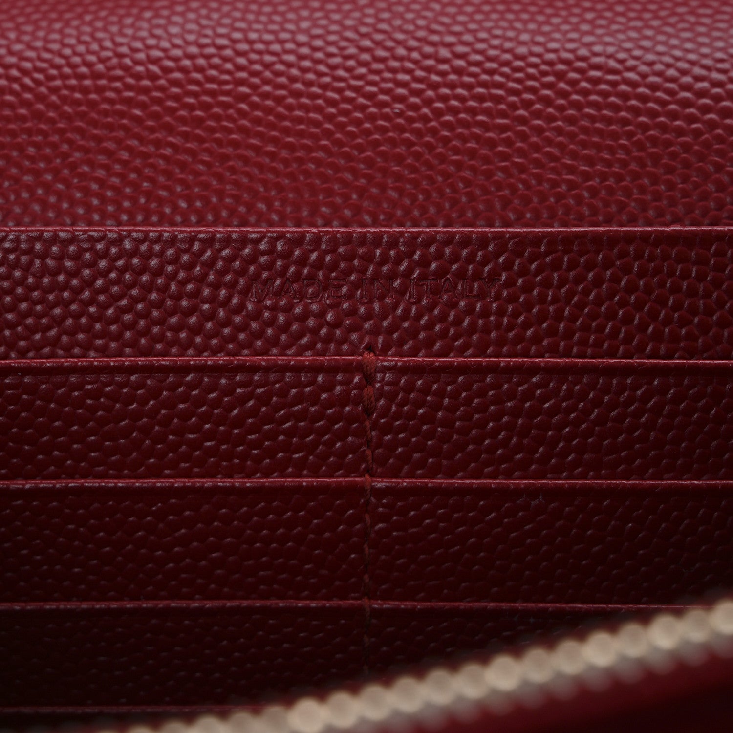 Saint Laurent Grain De Poudre Matelasse Chevron Monogram Chain Wallet New Red 8 of 12