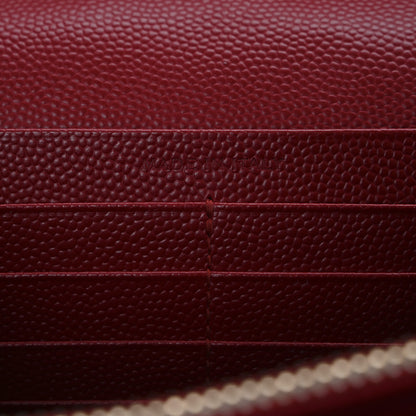Saint Laurent Grain De Poudre Matelasse Chevron Monogram Chain Wallet New Red 8 of 12