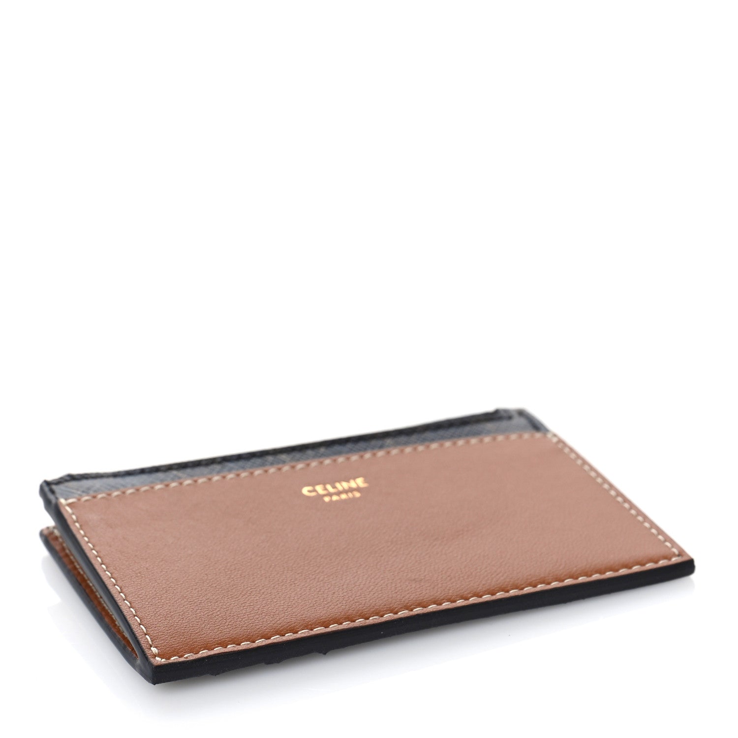 Celine Triomphe Canvas Zipped Card Holder Tan 4 of 8