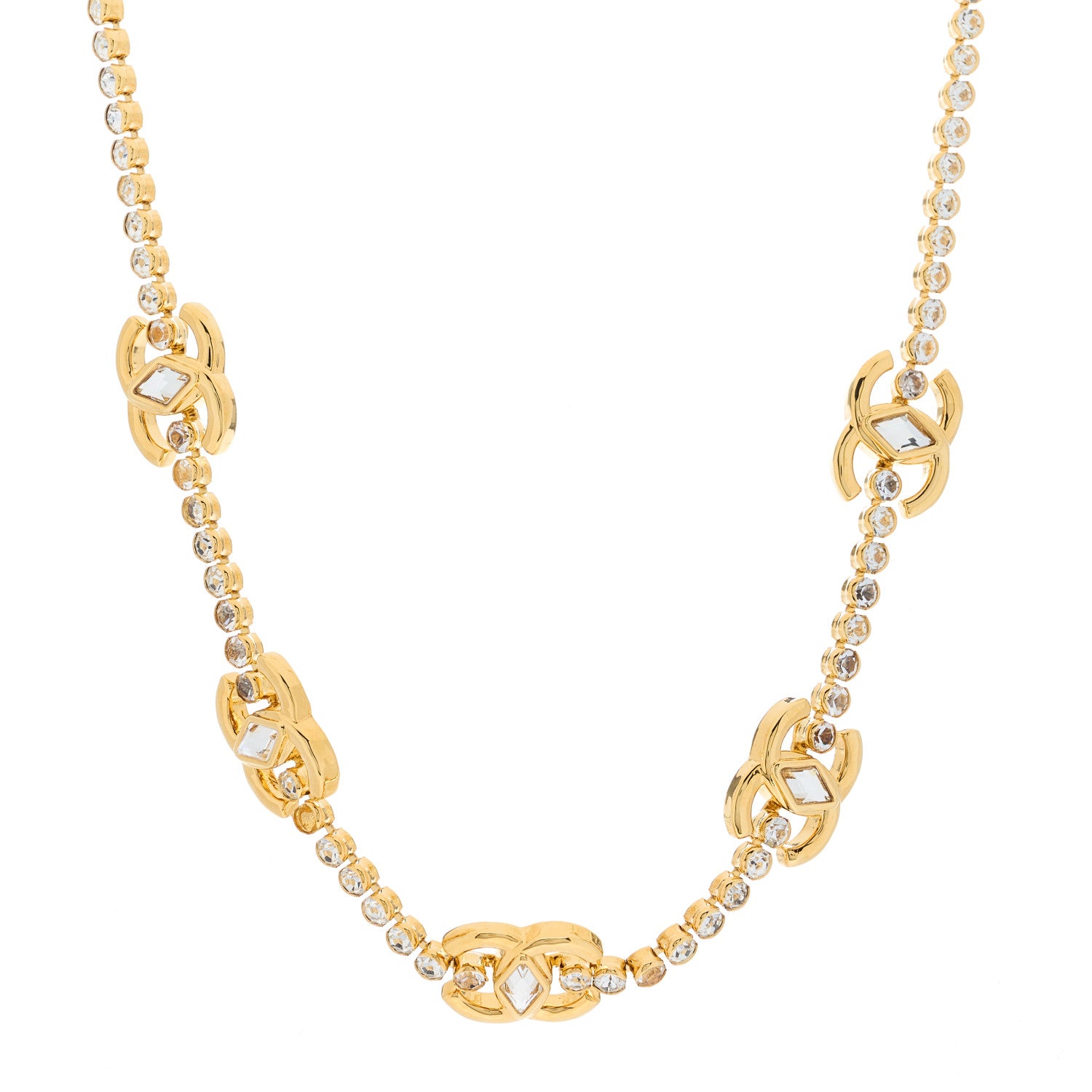 Chanel Metal Crystal CC Marquise Choker Gold 1 of 3